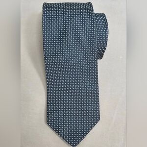 Brooks Brothers Vintage Silk Tie – Navy & Teal Geometric Micro-Pattern
